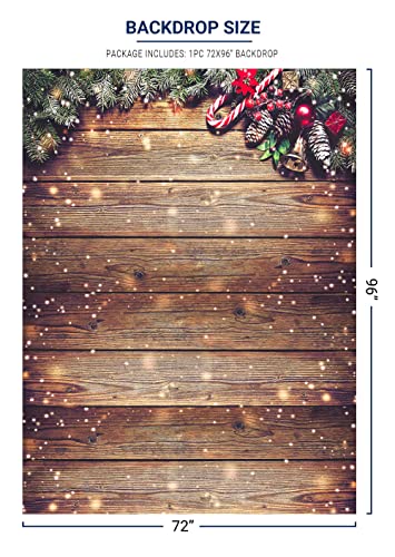 Allenjoy 6X8ft Soft Fabric Snowflake Gold Glitter Christmas Wood Wall Photography Backdrop Xmas Rustic Barn Vintage Wooden Floor Background for Kids Portrait Photo Studio Booth Photographer Props - size: 6'x8'