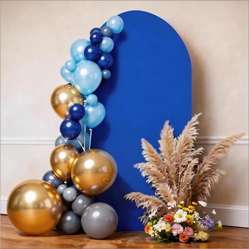 6FT Arch Cover Royal Blue Arch Backdrop Stand Cover Spandex Chiara Backdrop Covers for Wedding Birthday Party Baby Shower Engagement Photographic Photo Backgrounds Decor - color: Royal Blue, size: 6 FT