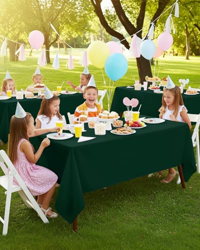 Utopia Kitchen Rectangle Table Cloth 2 Pack(60x84 Inches, Hunter Green), Tablecloth Machine Washable, Polyester Table Cover for Dining, Buffet Parties, Picnics, Events, Weddings and Restaurants - color: Hunter Green, size: 2 Pack 60x84 Inch Tablecloth