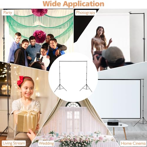 AW 8.5x10ft Backdrop Stand Support System with 4X Clamps 2X Clips 2X Sand Bags 1x Carry Bag for Parties Events Photography - size: 10'x8.5'
