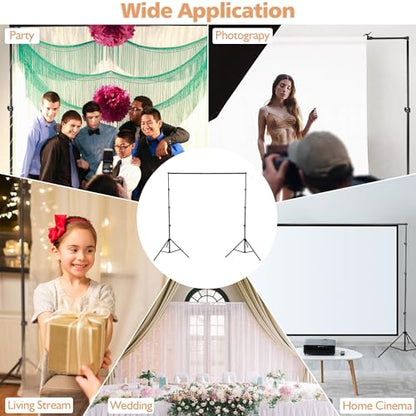 AW 8.5x10ft Backdrop Stand Support System with 4X Clamps 2X Clips 2X Sand Bags 1x Carry Bag for Parties Events Photography - size: 10'x8.5'