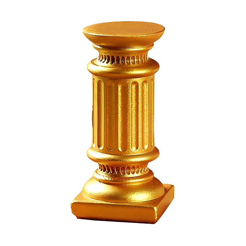 Mini Nordic Resin Roman Column, Greek Sculptural Angel Display, Photo Props, Candle Holder, Sketching Art Teaching Tools (Doric (Gold) - 7.5cm) - color: Doric (Gold) - 7.5cm