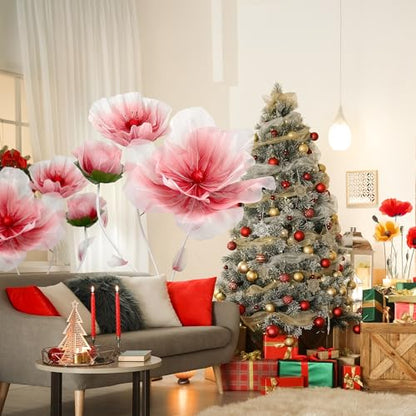 Life Size Flowers-Giant Flowers 5.5Ft for Wedding Background Decor,Extra Large Shop Window Display,Photography Props, Huge Fake Flower Hotel Lobbies (Red)