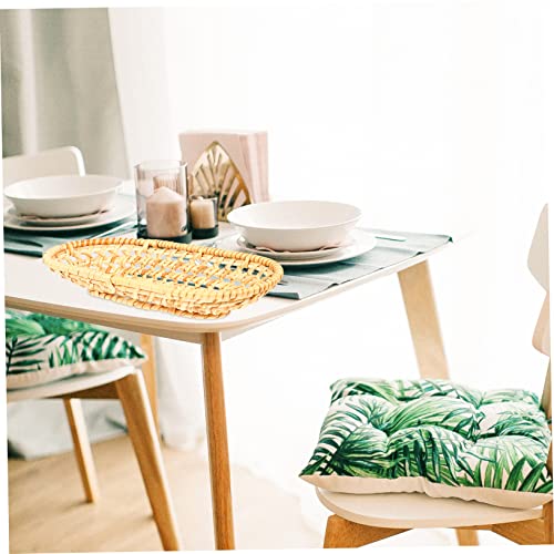 Rattan Woven Tray Decorative Food Serving Plate for Towels Storage Basket for Home Decor Photography Prop Versatile Rattan Decor Basket
