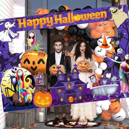 Halloween Photo Booth Props Kit, 16PCS Photo Props & Selfie Frame Halloween Party Decoration Supplies Dress Up Party Costumes Accessories for Photoshoot Selfie Props (Orange)