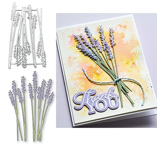 Scrapbooking Die-Cuts for Card Making, Christmas Metal Cutting Dies, Paper Craft Punch Template, Background Embossing Stencils, DIY Album Décor (Lavender-12.5x6.7cm) - color: Lavender-12.5x6.7cm