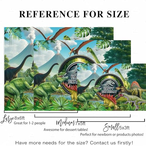 7x5ft Dinosaur Birthday Party Backdrop Dino T-Rex Party Theme Background Boys 1st 3rd 5th Birthday Backdrops Cake Table Decorations