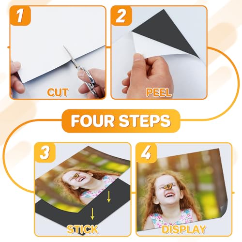 FINDMAG Magnetic Adhesive Sheets, 40PCS Magnetic Tape, Flexible Magnet with Adhesive Backing, Magnet Sheet Stickers for Crafts, Board, Photos, 4" x 6" - size: 4" x 6", style: 40p