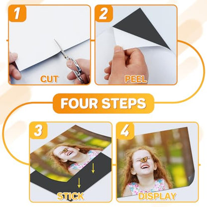 FINDMAG Magnetic Adhesive Sheets, 40PCS Magnetic Tape, Flexible Magnet with Adhesive Backing, Magnet Sheet Stickers for Crafts, Board, Photos, 4" x 6" - size: 4" x 6", style: 40p