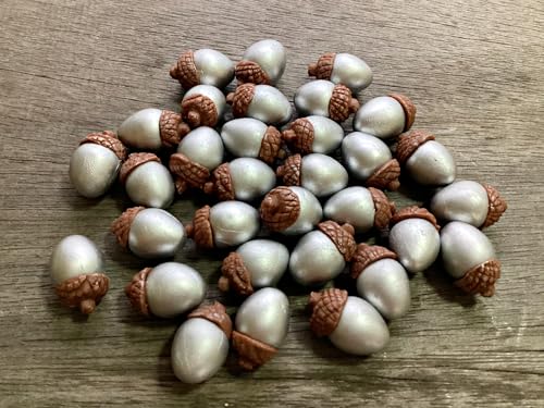 Mini Acorns for Crafts15 Silver Acorn Garden Display Minimal Decoration