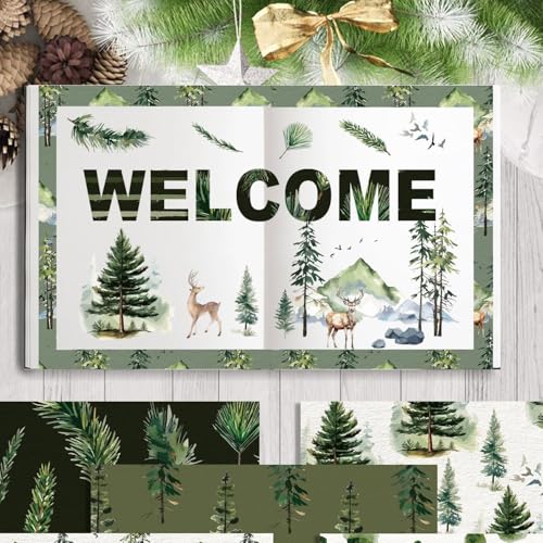 Double Sided Christmas Scrapbook Paper - 24 Sheets Christmas Tree Green Nature Woodland Forest Patterned Holiday Specialty Scrapbooking Paper Packs for Card Making Art Craft Photo Album - color: Green Christmas Tree