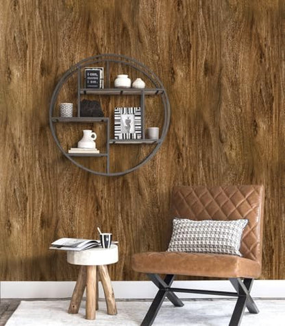 Erfoni Wood Contact Paper Faux Wood Peel and Stick Wallpaper 17.7inch x 197inch Brown Wallpaper Peel and Stick Wood Vinyl Wrap for Countertop Wood Grain Contact Paper Brown Self Adhesive Wall Paper - color: Brown Wood, size: 17.7" x 197"
