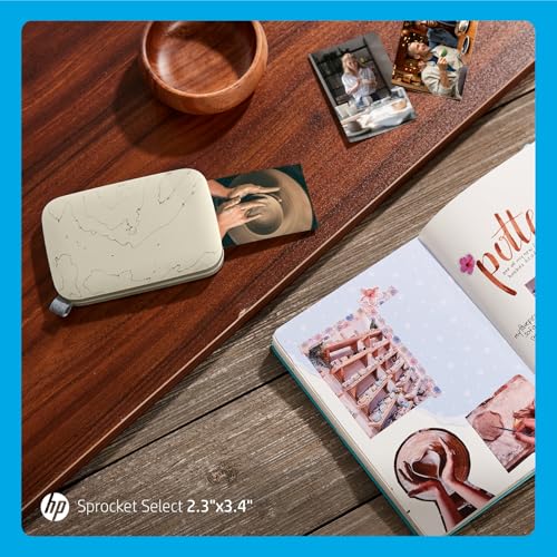 HP Sprocket Select 2.3x3.4 Instant Photo Printer, Print Pictures on Zink Sticky-Backed Paper from Your iOS & Android Device, Portable Printer for Home Use and Travel, Eclipse - color: Eclipse, style: Printer