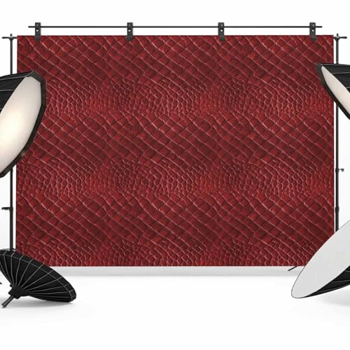 Vintage Red Backdrop for Photography, Retro Classic Art Red Faux Leather Animal Leather Photo Backdrop Portrait Background Party Banner Photo Backgrounds for Studio Booth Props, 7x5ft - color: Red, size: 7x5FT