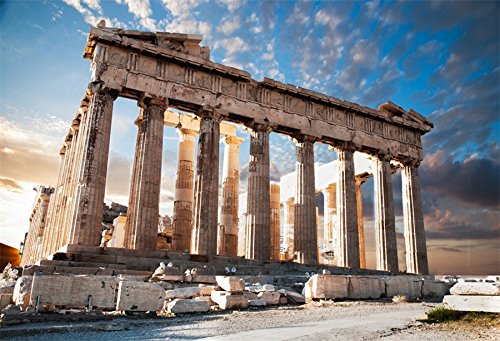 Yeele 8x6ft Acropolis Ancient Ruin Site Backdrop Vinyl Parthenon Temple Marble Pillar Greece Landmark Building Photography Background Baby Adult Travel Portraits Photo Booth Shooting Studio Props