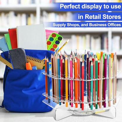 Eersida 120 Slot Acrylic Pen Holder Pen Clear Pencil Holder Display Stand Marker Organizer Acrylic Desktop Organizer the Hole Diameter Is 0.5 Inch for Art Supply Makeup Brushes Storage Craft Shows