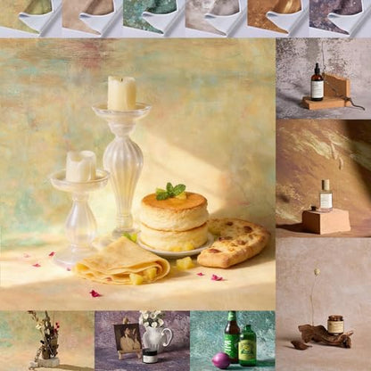 6PCS Non-Wrinkle Product Photography Backdrops: Tabletop Photo Backdrop Gradient Retro Cloth, 31x21in Flat Lay Seamless Props for Food Jewelry Cosmetics - color: Retro oil painting