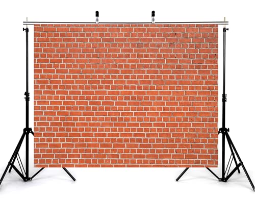 12x8ft Bright Red Brick Wall Backdrop Clean Modern Photography Background Urban City Theme Party Home Wall Decor Photo Booth Decorations Banner Photo Studio Props - size: 12x8ft