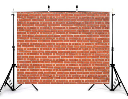 12x10ft Bright Red Brick Wall Backdrop Clean Modern Photography Background Urban City Theme Party Home Wall Decor Photo Booth Decorations Banner Photo Studio Props - size: 12x10ft