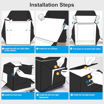 PULUZ 16x16 Inch Upgrade Photo Studio Light Box, Professional Dimmable Shooting Tent with 480 LED Lights & 4 PVC Backdrops, Portable Softbox for Jewelry, Small Product Photography - size: Upgraded-16*16 inch