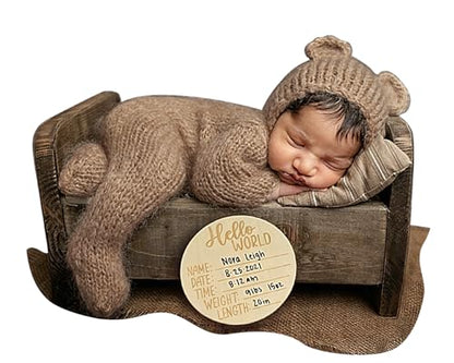 BLUETOP Cute Newborn Photography Outfits Boys Girls Baby Costume Set - style: 02 Brown Teddy Bear