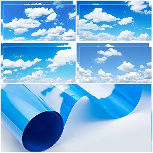 Amylove 8 Pcs 4 x 2 Feet Backlit Film Material Fluorescent Light Covers Classroom Filters Ceiling Light Covers Panels Florescent Diffuser - color: Cloud