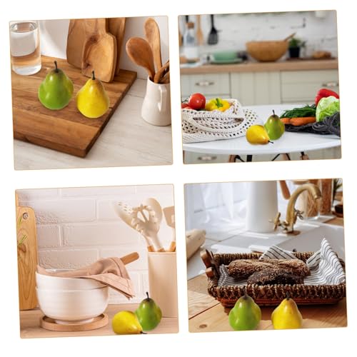 TOYANDONA Artificial Pears Simulation Fruit Model Set, 4pcs Lifelike Decorative Pears for Photography Props, Shop Window Display, Home Kitchen Party Ornament