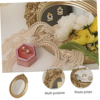BESTYASH 1Pc Mirror Photo Props Tray Elegant Decorative Ornament for Makeup and Home Adornment Multi Purpose Storage Finish