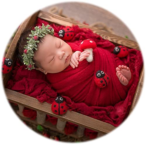 Zeroest Newborn Photography Wrap - Newborn Photoshoot Props for Boys & Girls - Stretch Knit Blanket for Baby Photo Prop (Red, Small) - color: Red