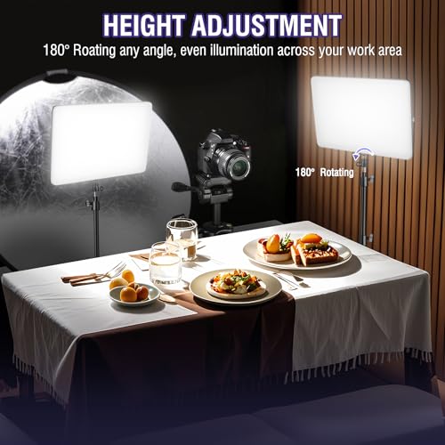 LED Video Light Kit with Adjustable Tripod Stand 63'', 2500K-8500K Dimmable Photography Lighting Continuous Studio Light for Game Streaming, YouTube - size: 1-pack