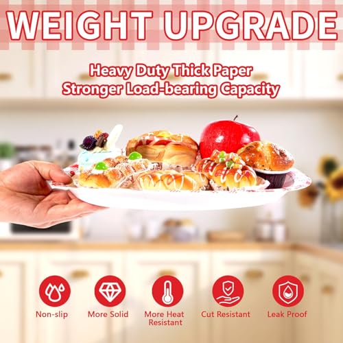 Grencian 50 Pcs Crawfish Boil Party Supplies 10” x 12” Lobster Boil Oval Paper Plates Large Disposable Crawfish Red Gingham Tableware Set for Baby Shower BBQ Summer Picnic Barbecue Cookout Carnival - style: 50Pcs Crawfish Oval Plates