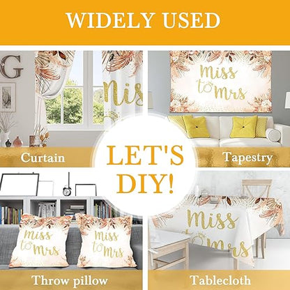 Mocsicka Fall Bridal Shower Backdrop Autumn Leaves Boho Wedding Miss to Mrs Party Decoration Pampas Grass Rust Terracotta Flower Bachelorette Party Banner Photo Props (Terracotta, 8x6ft(96''x72'')) - size: 8x6ft(96''x72'')