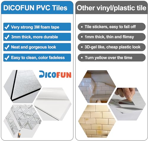 DICOFUN 10-Sheet White Marble Look Triangle Mosaic Tiles Peel and Stick Backsplash for Kitchen, PVC Mixed Metal Silver Chevron Stick on Backsplash Wall Tiles - color: White Marble and Metal Silver, size: 10 Sheets, 12"x12"x0.12"