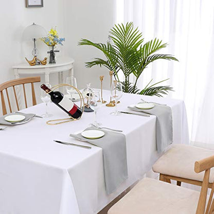 H.VERSAILTEX Cloth Napkins Set of 12 (18" X 18") Linen Textured Dinner Napkins Waterproof Extra Soft Thick Durable Reusable Napkins with Hemmed Edges for Dinners, Weddings and Everyday Use, Grey - color: Dove Gray, size: 18" x 18" (Square)