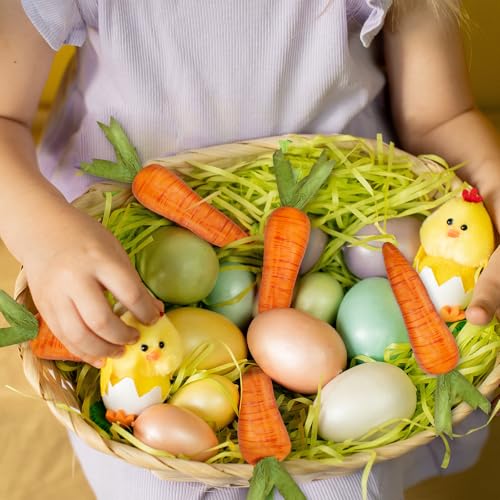 Winlyn 12 Pcs Artificial Mini Carrots Decorative Orange Foam Carrots Lifelike Simulation Artificial Vegetables 5.1" for Home Kitchen Decor DIY Craft Spring Easter Basket Bowl Filler Wreath Photo Props - size: Small