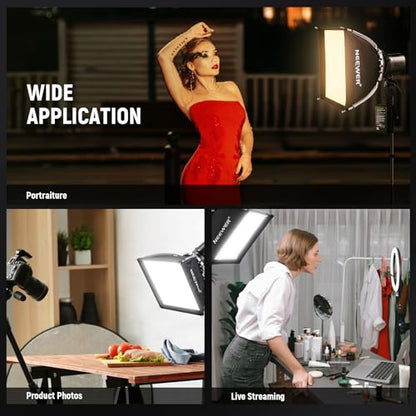 NEEWER 15.7"x15.7" Quick Setup Foldable Softbox Square with Diffusers/Honeycomb Grid/Bag, Bowens Mount Compatible with Godox Aputure 120d Continuous Video Lights Q4 Studio Flash Strobes, NS15S