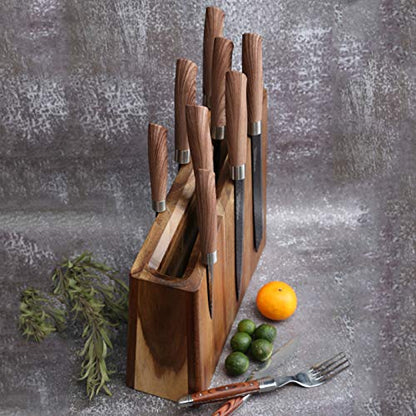 Resafy Magnetic Knife Wooden Block Knife Display Holder Rack Double Side Magnetic Stands with Strong Enhanced Magnets Kinves Strip Magnetic Knife Holder - color: Brown
