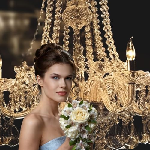 Gorgeous Crystal Chandelier Backdrop Background for Photography 5x7ft Photobooth Professional Photo Backdrop Curtains Video Photography Studio Photo Backgrounds Banner Booth Background Screen Parties - color: Gorgeous Crystal Chandelier