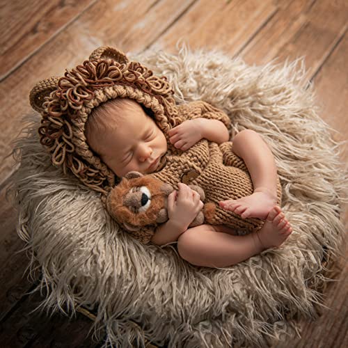 M&G House Newborn Photography Outfits Baby Crochet Knitted Photoshoot Props Animal Costume Set - color: 02 Lion Outfit