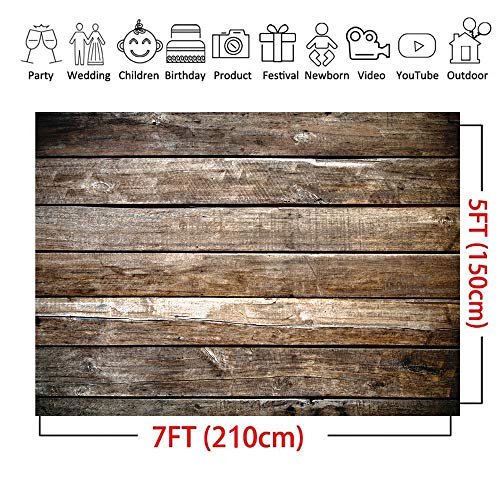 7x5ft Rustic Photography Backdrop Brown Wood Background Photo Backdrop Newborn Kid Baby Bridal Shower Banner Photoshoot Portrait Studio Props A079