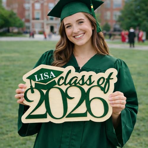 Luxury Custom Wooden 3D 2 Layers Graduation 2026 Name Sign, Custom Wood Grad Photo Prop, Class of 2026 Backdrop Decor, Senior Year, Gifts For Him Her 2 - color: Style 2