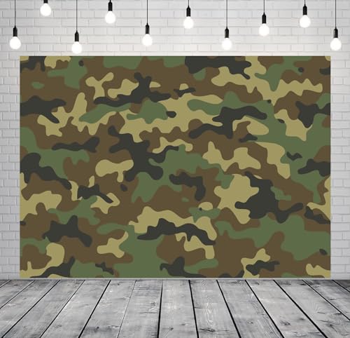 BELECO 5x3ft Fabric Abstract Camouflage Texture Backdrop Army Soldier Military Background Welcome Soldier Theme Party Decorations Kids Adults Birthday Shooting Photo Studio Props - size: 5x3FT
