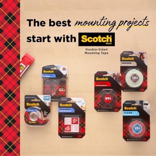 Scotch Removable Double-Sided Mounting Squares, Clear, 432 Pre-Cut Foam Squares, 0.45 in. x 0.45 in., Removes Easily Without Leaving Any Residue, Photo-Safe, Mess-Free Application (7225AMS-ESF) - size: 0.45 in. x 0.45 in.