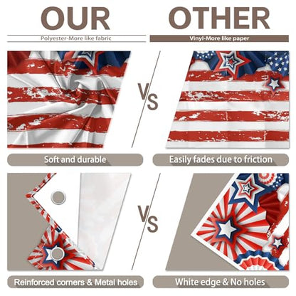 7x5ft American Flag 4th of July Photography Backdrop USA Patriotic Independence Day Background Veterans Memorial National Day Decoration Party Banner Photo Booth - size: 7'x5'