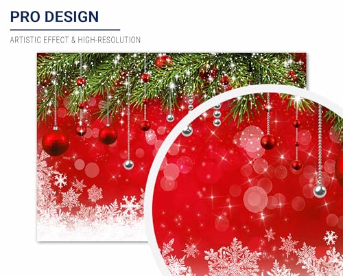 Allenjoy 7x5ft Snowflake Christmas Backdrop for Winter New Year Eve Photography Family Party Birthday Glitter Bokeh Sparkle Red Merry Xmas Background Baby Shower Decoration Photo Booth Props