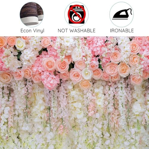 5x3ft Pink Rose Flower Wedding Photography Backdrop Spring Floral Photography Backdrop Valentine's Day Mother's Day Girl Birthday Baby Shower Wedding Bridal Party Banner Photo Booth Props Background - color: Multi9, size: 5X3FT