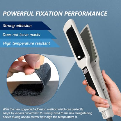 Flat Iron Comb Attachment Clip On, 500 Degrees High Temperature Resistant Material, Professional or Home Use Compact Hair Styling Tool (Black)