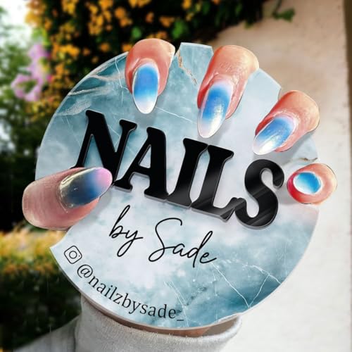 Personalised Manicurist Disc, 4'' Advertising Tool and Photo Prop for Nail Artists, Customized Acrylic Plate for Salons (Style 18) - color: Style 18