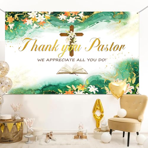 Thank You Pastor Backdrop Pastor Appreciation Day Photography Background Marble Texture Appreciation Decor Banner Church Events Celebrations Supplies Photo Booth Studio Props 7x5ft FU018YL - size: 7x5ft