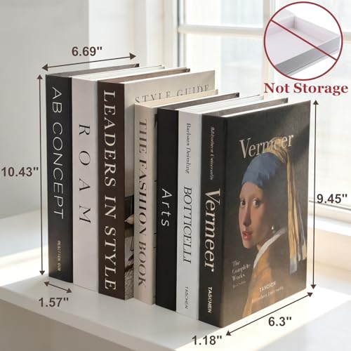 Decorative Books for Home Decor - 7 Pcs Faux Books for Decoration, Fake Stack for Bookshelf, Coffee Table, Designer Decor Set - color: Black-7pcs